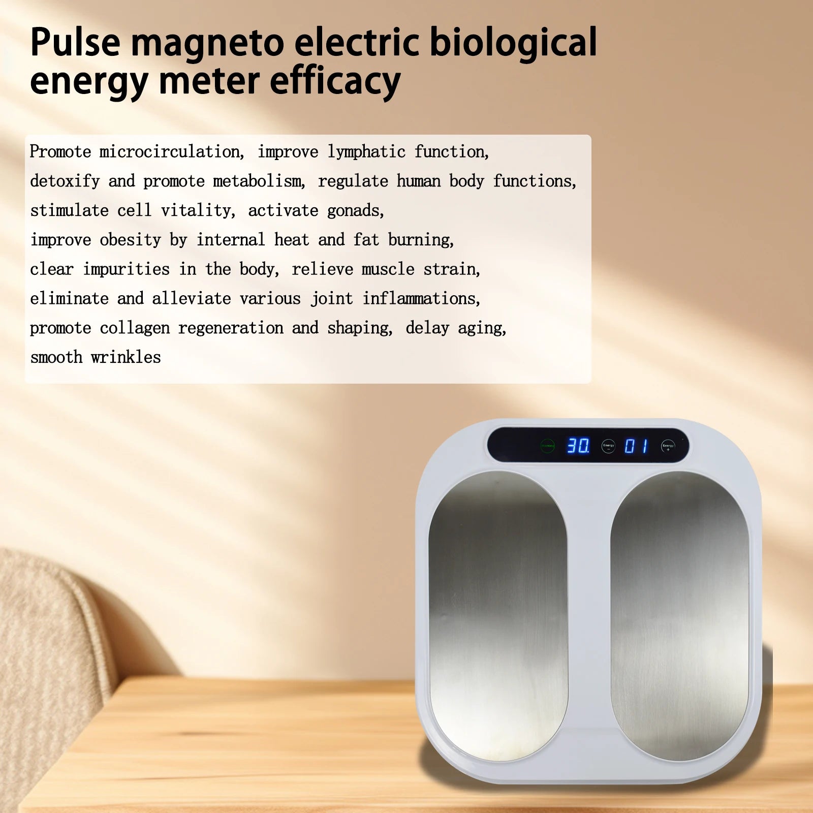 Tera-P90 Terahertz Professional Bioenergetic Foot Massager for Enhanced Blood Circulation and Cell Activation with Heated Therapy Function